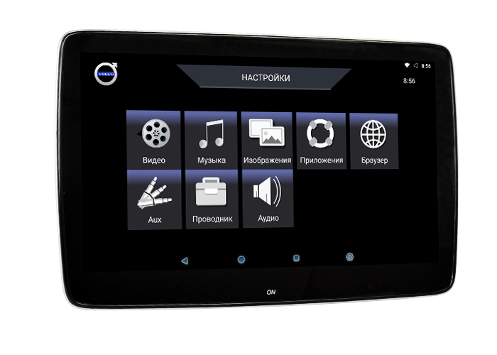 11,6" для Volvo Original Design, навесной Dual Zone Android Game монитор на спинку сиденья