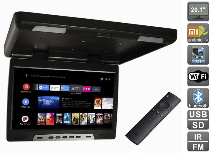 Android 20.1" USB/ SD/ HDMI/ AV потолочный HD монитор AVEL AVS2020XMPPBL черного цвета