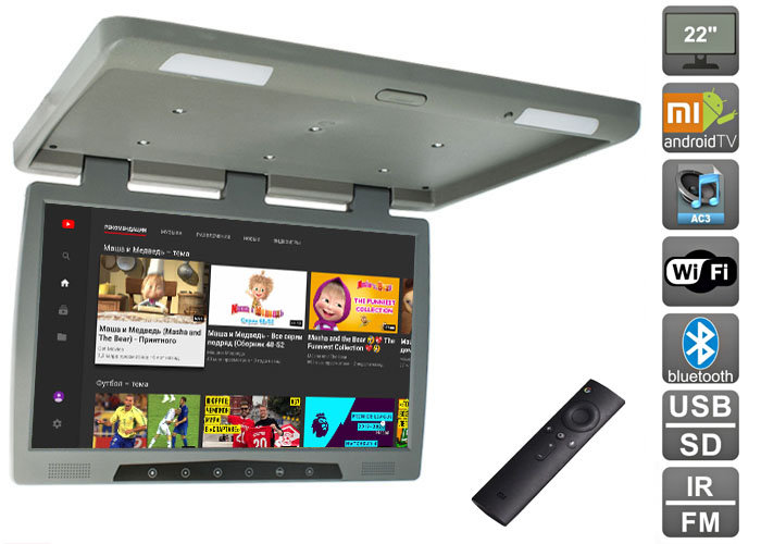Android 22" USB/ SD/ HDMI/ AV потолочный HD монитор AVEL AVS2220XMPPG серого цвета
